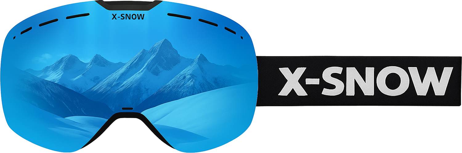 X-Snow Skibrille mit rahmenlosem verspiegeltem Glas